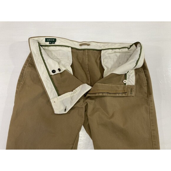 Orvis Men’s 44 Khaki Twill Pants 100% Cotton Casual Preppy Work Minimalist - Picture 6 of 12